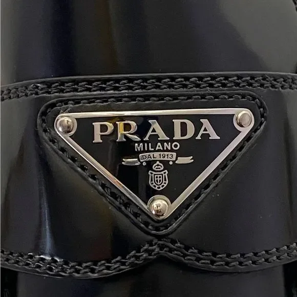 Prada Chocolate Flow Block-Heel Loafers size 41 - Picture 9 of 13